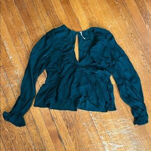 Free People Teal Blouse